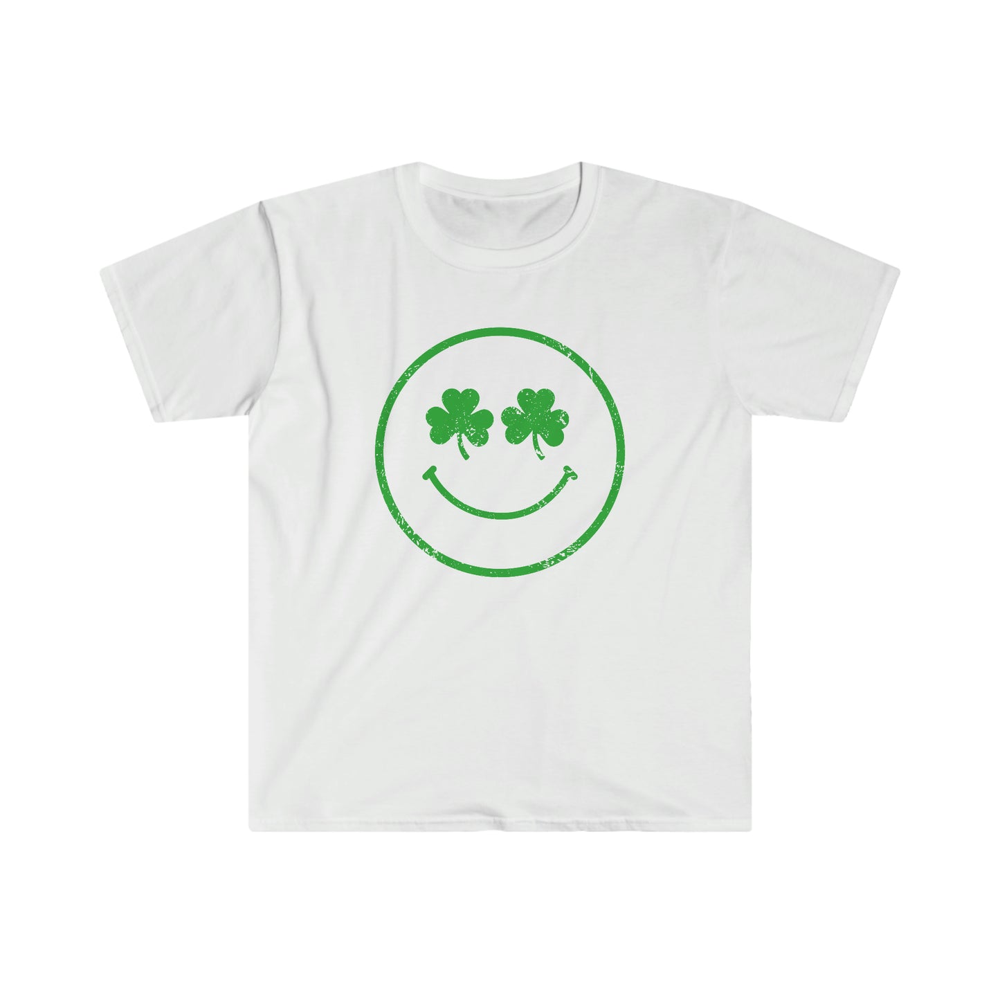 Happy Go Lucky T-Shirt, Shamrock Smile Face Tee