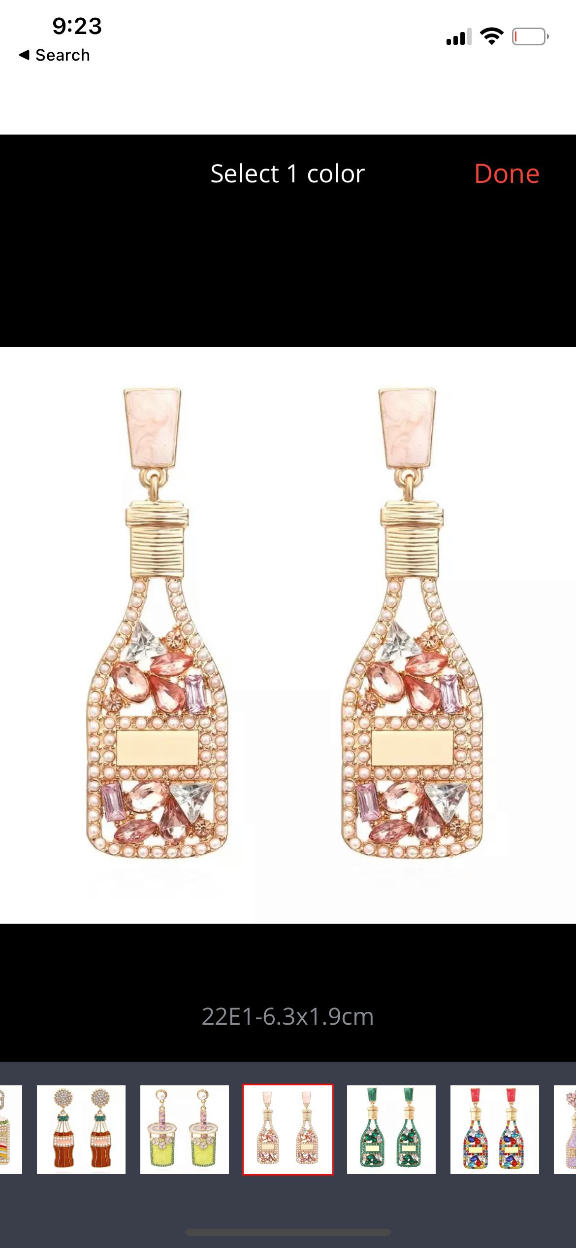 Pink Champagne Bling Drop Earrings